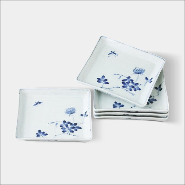 [PLATE SETS] FIELD SQUARE PLATE SET OF 5 | HASAMI WARES| SAIKAI TOKI