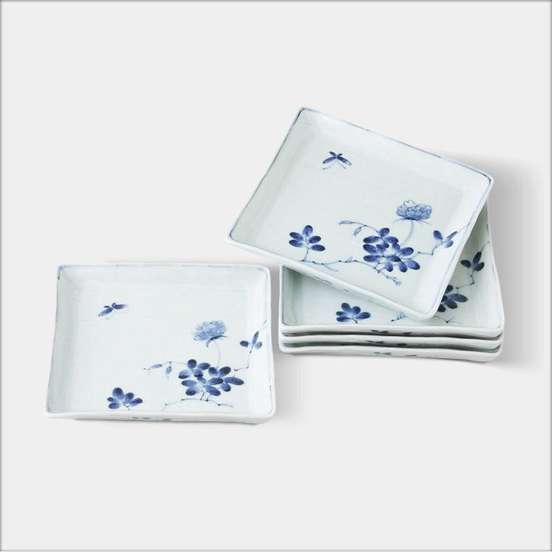 [PLATE SETS] FIELD SQUARE PLATE SET OF 5 | HASAMI WARES| SAIKAI TOKI