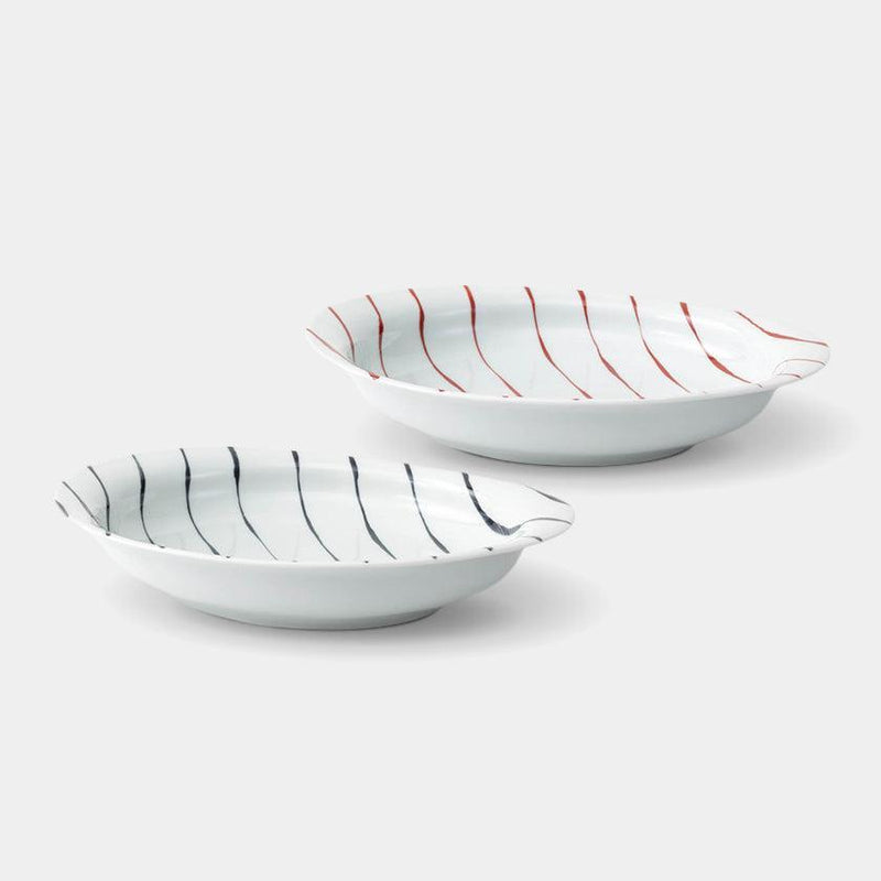 [PLATE] SWAYING STRIPES MULTI (L) | HASAMI WARES| SAIKAI TOKI