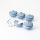 [JAPANESE TEA CUP] GRAY ORCHID WITH LID SET OF 5 | HASAMI WARES| SAIKAI TOKI