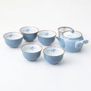 [JAPANESE TEA POT & CUPS] GRAY ORCHID SET OF 6 | HASAMI WARES| SAIKAI TOKI