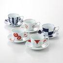 [MUG (CUP)] SOMENISHIKI-MODERN COFFEE CUP & SAUCER SET OF 5 | HASAMI WARES| SAIKAI TOKI