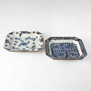 [DISH] ANTIQUE DYED PICTURE OCTAGON PAIR | HASAMI WARES| SAIKAI TOKI