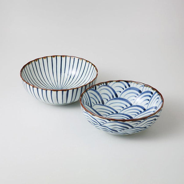[BOWL] DYED PICTURE MULTI PAIR | HASAMI WARES| SAIKAI TOKI