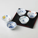 [TRAY & BOWL] SOMENISHIKI PICTURE SIDE DISH SET OF 6 | HASAMI WARES| SAIKAI TOKI