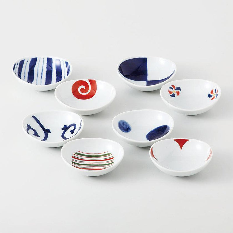 [BOWL] SOMENISHIKI PICTURE (S) SET OF 8 | HASAMI WARES| SAIKAI TOKI