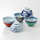 [RICE BOWL] SOMENISHIKI PICTURE LIGHT SET OF 5 | HASAMI WARES| SAIKAI TOKI