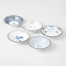 [BOWL] SOMENISHIKI PICTURE SIDE DISH SET OF 5 | HASAMI WARES| SAIKAI TOKI