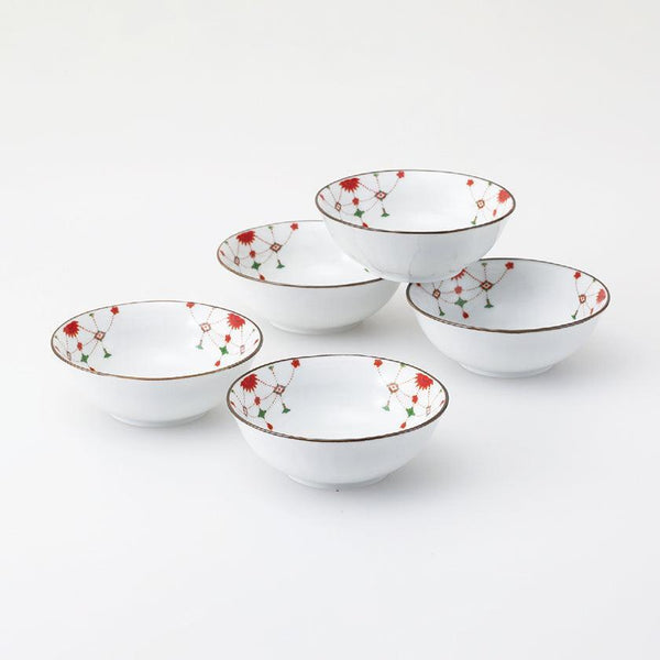 [BOWL] YORAKU PATTERN SET OF 5 | HASAMI WARES| SAIKAI TOKI