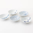 [BOWL] GEOMETRICAL PATTERN OVAL SET OF 5 | HASAMI WARES| SAIKAI TOKI