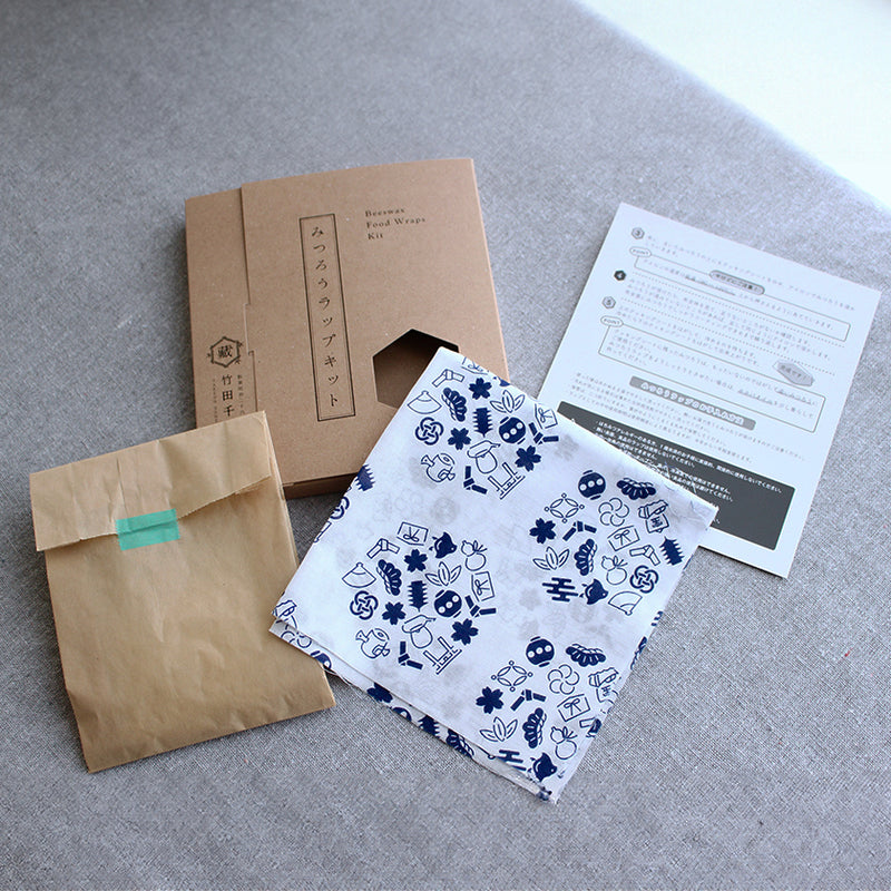 [BEESWAX WRAP] KYOTO KOMON WHITE | HANDMADE KITS | TAKEDA SENZO STORE