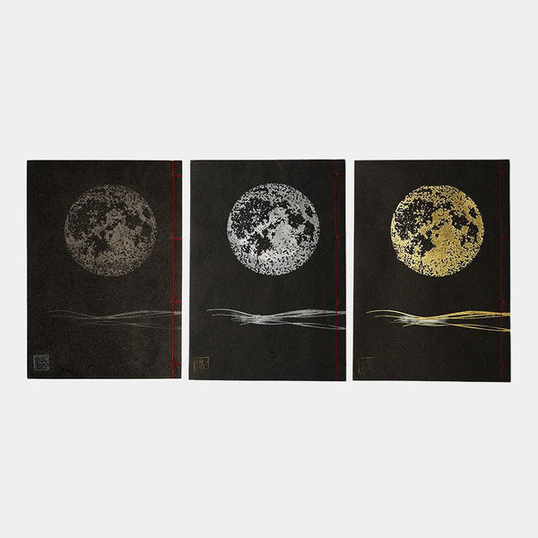[STATIONERY] NOTEBOOK FULL MOON (BLACK) | KARAKAMI (JAPANESE PAPER)｜KEIBIFUGETSU