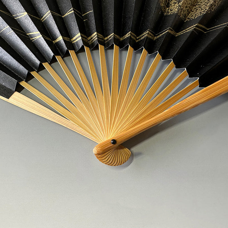 [HAND FAN] MOON-THINKING FULL MOON (STARRY SKY) | KARAKAMI (JAPANESE PAPER)｜KEIBIFUGETSU