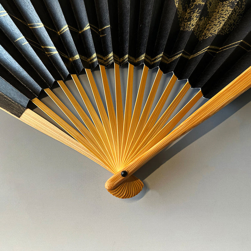 [HAND FAN] MOON-THINKING FULL MOON | KARAKAMI (JAPANESE PAPER)｜KEIBIFUGETSU