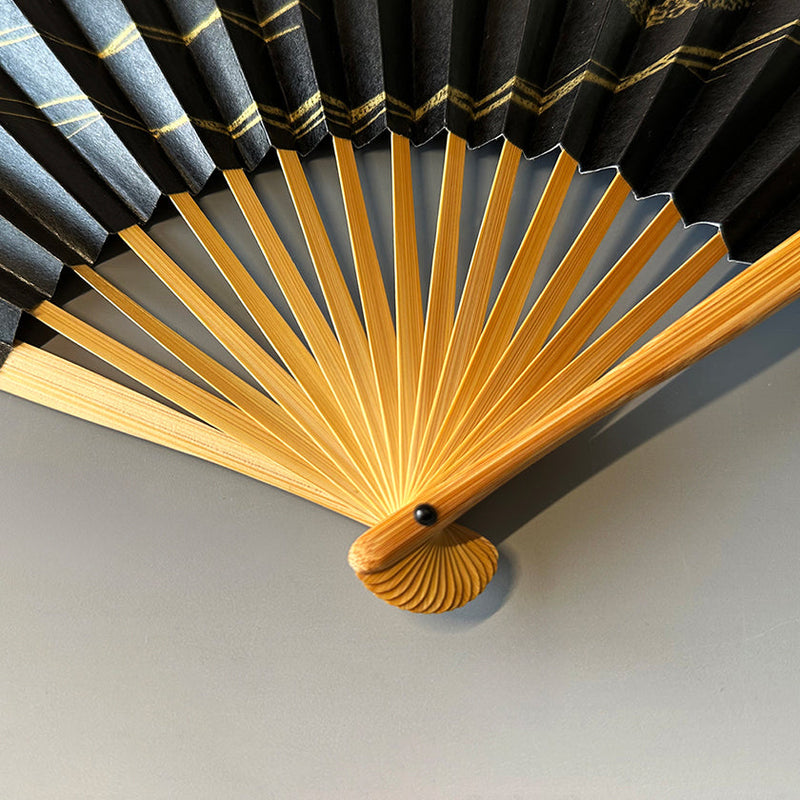 [HAND FAN] MOON-THINKING CRESCENT MOON  | KARAKAMI (JAPANESE PAPER)｜KEIBIFUGETSU