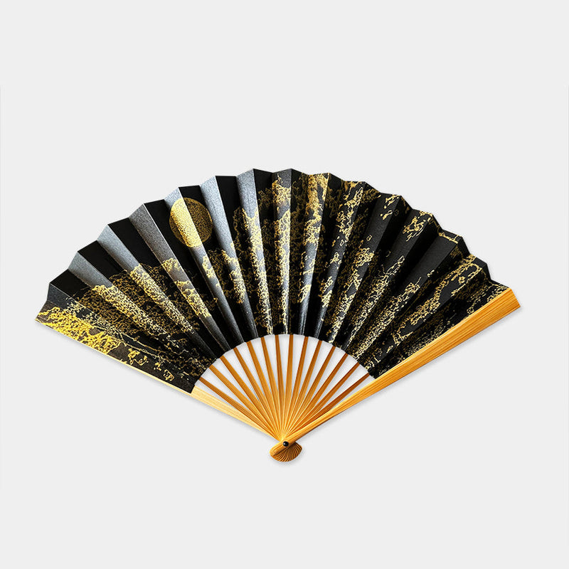 [HAND FAN] JAPANESE CYPRESS MOON-THINKING | KARAKAMI (JAPANESE PAPER)｜KEIBIFUGETSU