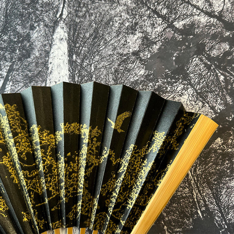 [HAND FAN] JAPANESE CYPRESS EAGLES SOAR | KARAKAMI (JAPANESE PAPER)｜KEIBIFUGETSU