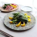 [LARGE PLATE (PLATTER)] KYO-YUZEN - BLACK | PRINTING AND KYO-YUZEN ENGRAVING| SANSAI STUDIO