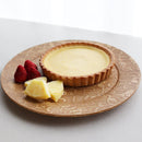 [LARGE PLATE (PLATTER)] RIMMED DISH - GRAPES ARABESQUE - LIGHT BROWN | PRINTING AND KYO-YUZEN ENGRAVING| SANSAI STUDIO