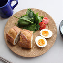 [LARGE PLATE (PLATTER)] RIMMED DISH - GRAPES ARABESQUE - LIGHT BROWN | PRINTING AND KYO-YUZEN ENGRAVING| SANSAI STUDIO