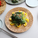 [LARGE PLATE (PLATTER)] RIMMED DISH - FLOWER | PRINTING AND KYO-YUZEN ENGRAVING| SANSAI STUDIO