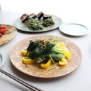 [LARGE PLATE (PLATTER)] RIMMED DISH - FLOWER | PRINTING AND KYO-YUZEN ENGRAVING| SANSAI STUDIO