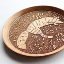 [SMALL DISH] FOX AND AUTUMN GRASSES | PRINTING AND KYO-YUZEN ENGRAVING| SANSAI STUDIO