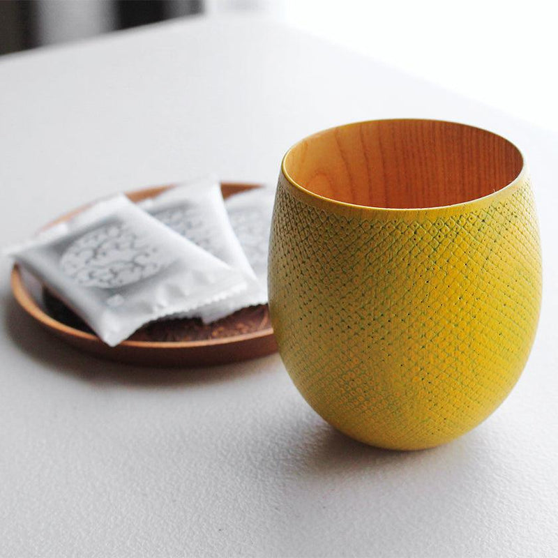 [CUP] HITTA KANOKO (YELLOW) | PRINTING AND KYO-YUZEN ENGRAVING| SANSAI STUDIO