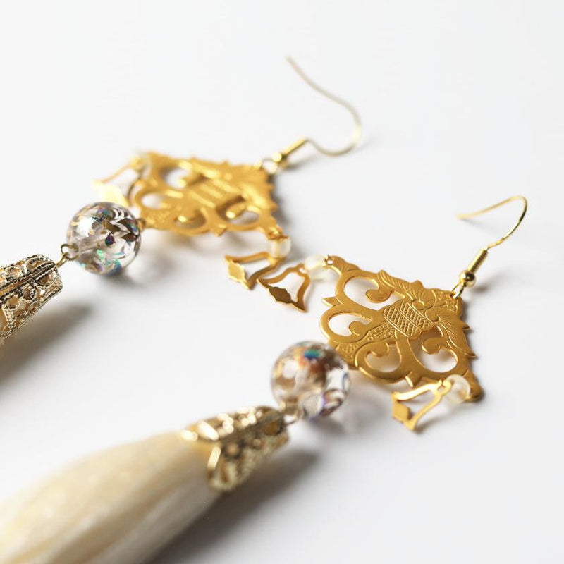 [CLIP-ON EARRINGS/EARRINGS] IVORY / CLEAR | KYO BUTSUDAN|IWATA HOURAIYA