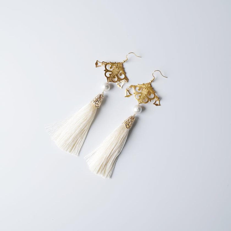 [CLIP-ON EARRINGS/EARRINGS] IVORY / COTTON PEARL WHITE | KYO BUTSUDAN|IWATA HOURAIYA