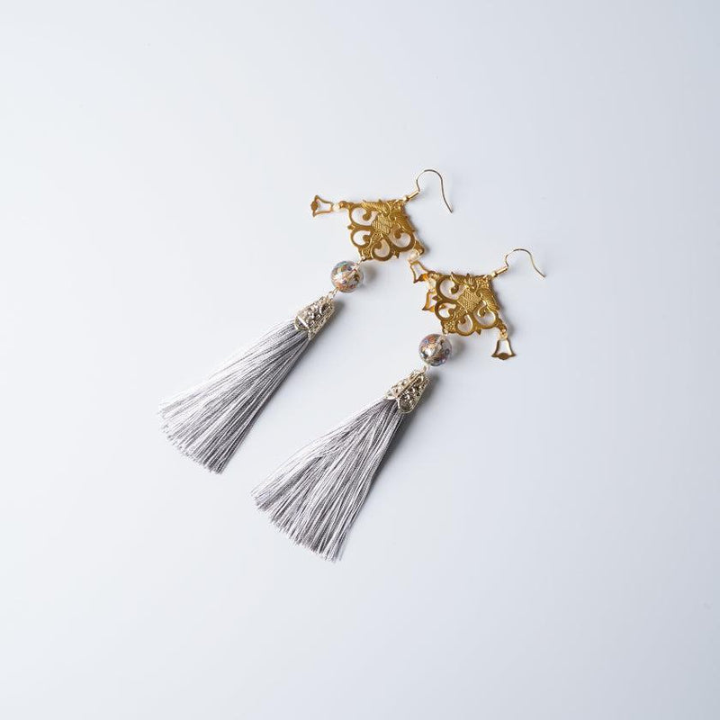 [CLIP-ON EARRINGS/EARRINGS] GRAY / CLEAR | KYO BUTSUDAN|IWATA HOURAIYA