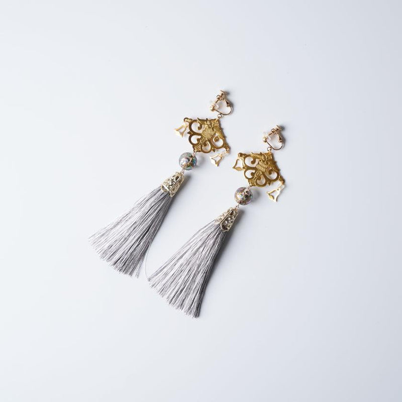 [CLIP-ON EARRINGS/EARRINGS] GRAY / CLEAR | KYO BUTSUDAN|IWATA HOURAIYA