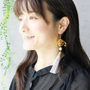 [CLIP-ON EARRINGS/EARRINGS] GRAY / COTTON PEARL WHITE | KYO BUTSUDAN|IWATA HOURAIYA