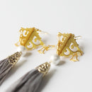 [CLIP-ON EARRINGS/EARRINGS] GRAY / COTTON PEARL WHITE | KYO BUTSUDAN|IWATA HOURAIYA