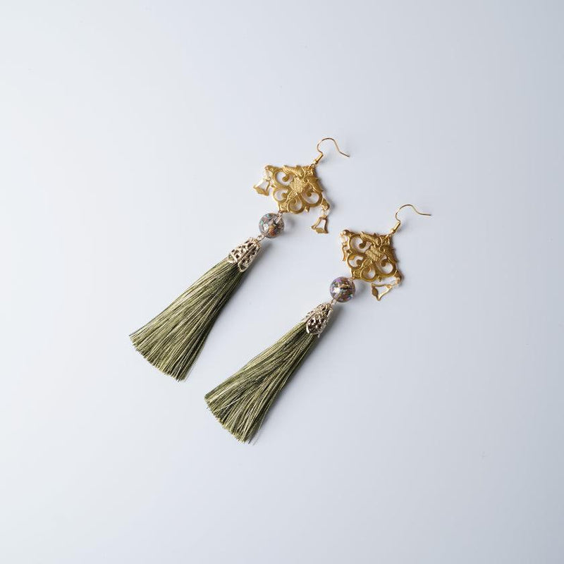 [CLIP-ON EARRINGS/EARRINGS] GREEN / CLEAR | KYO BUTSUDAN|IWATA HOURAIYA