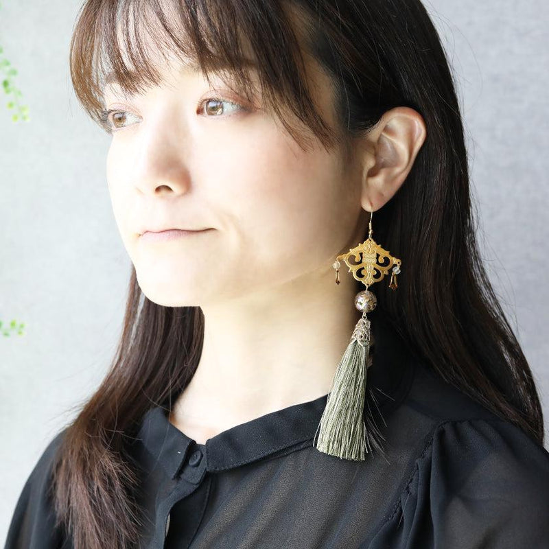 [CLIP-ON EARRINGS/EARRINGS] GREEN / CLEAR | KYO BUTSUDAN|IWATA HOURAIYA