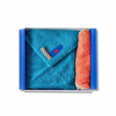 [BABY GIFT SET] TOWEL WITH LOOP * 1 (CARIBBEAN BLUE) / BIB * 1 (ORANGE) | ORGANIC TOWEL | HIPPOPOTAMUS