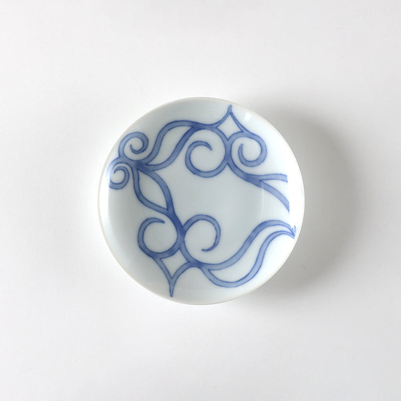 [PLATE] BLUE AND WHITE DYED PLATE Erika Katsuya | AINU CRAFTS | CIKARPE AKAN