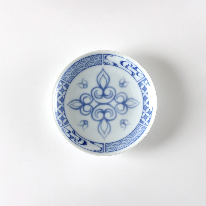 [PLATE] BLUE AND WHITE DYED PLATE Erika Katsuya | AINU CRAFTS | CIKARPE AKAN