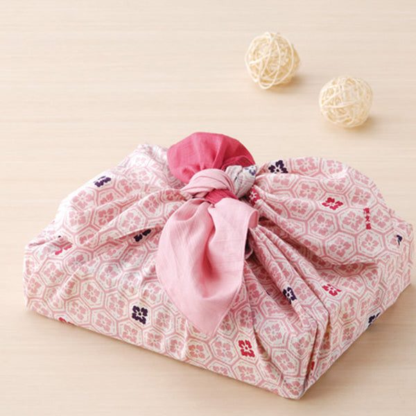 [FUROSHIKI] HEXAGONAL AND FLOWER PATTERN (L) | YOKOHAMA DYEING | HAMAMONYO