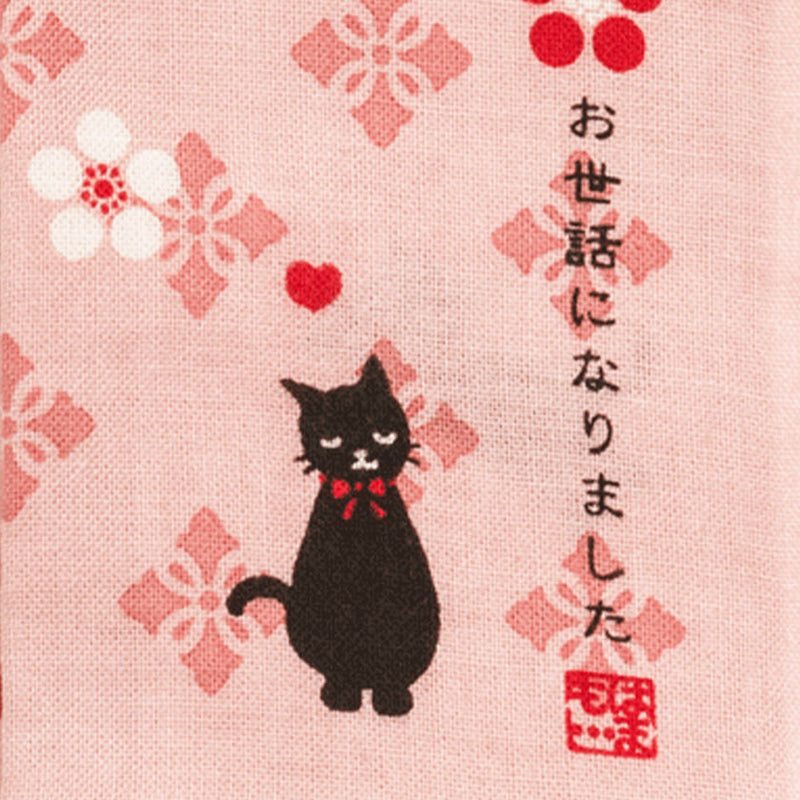 [TOWELS] HANDKERCHIEF THANKS FOR THE HELP BLACK CAT | YOKOHAMA DYEING | HAMAMONYO