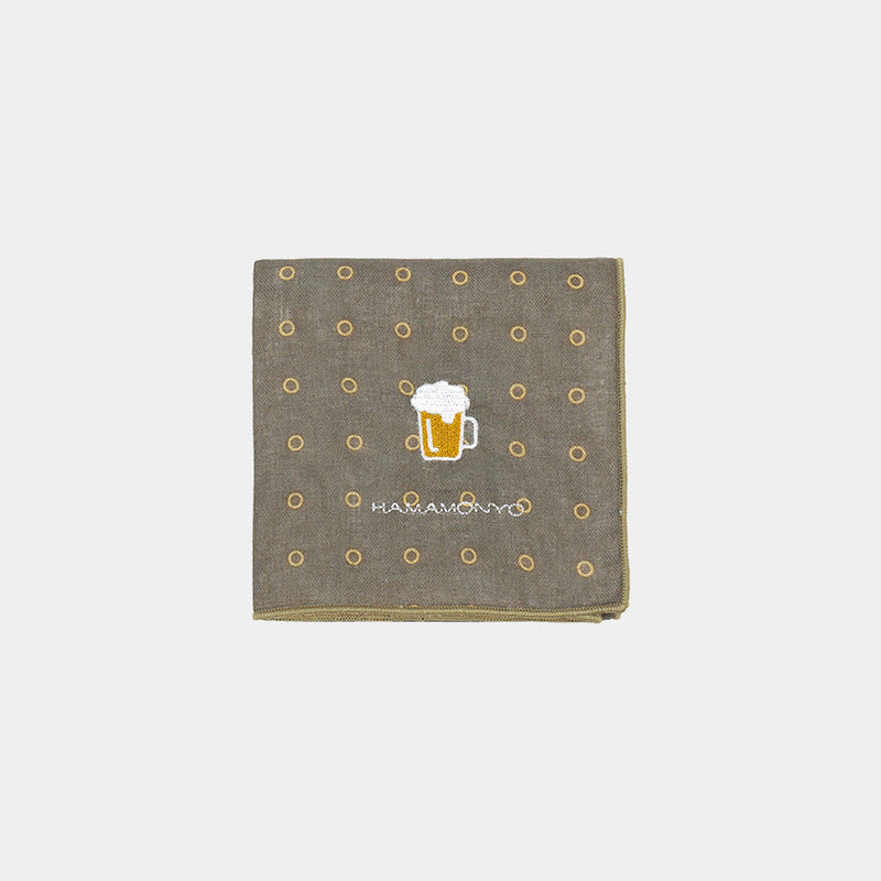 [TOWELS] REVERSIBLE GAUZE HANDKERCHIEF RING DOT AND BEER | YOKOHAMA DYEING | HAMAMONYO