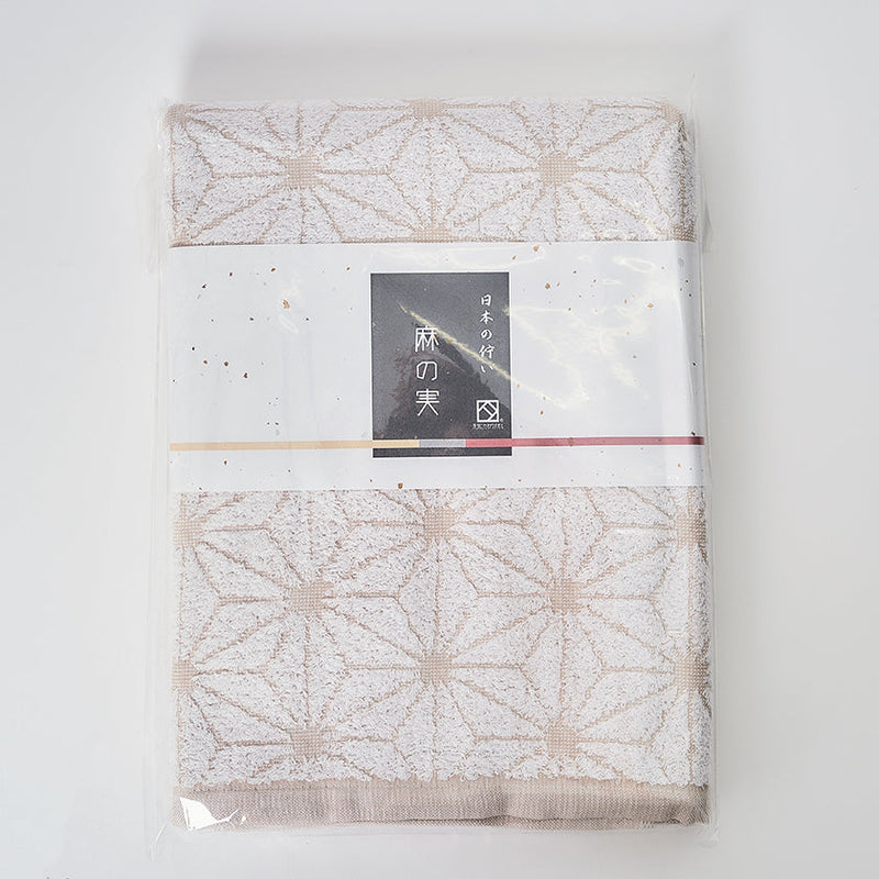 [TOWELS] "JAPANESE MOTIF" HEMP STAR DESIGN BATH TOWEL | SENSHU TOWEL | FUKUROYA TOWEL