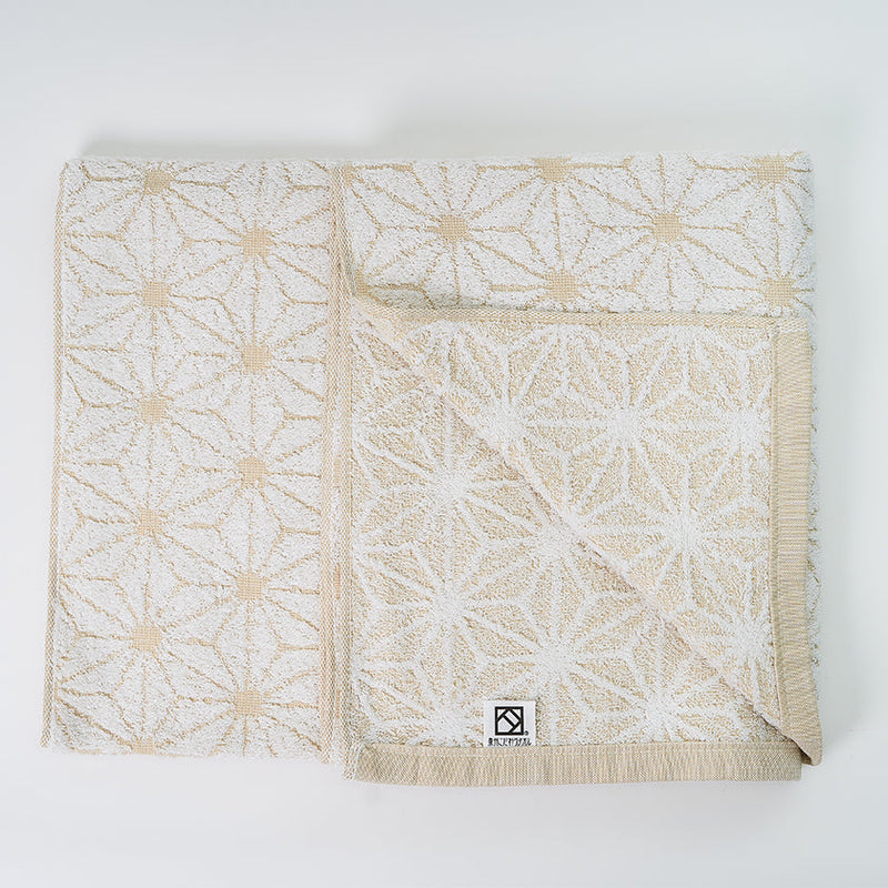 [TOWELS] "JAPANESE MOTIF" HEMP STAR DESIGN BATH TOWEL | SENSHU TOWEL | FUKUROYA TOWEL