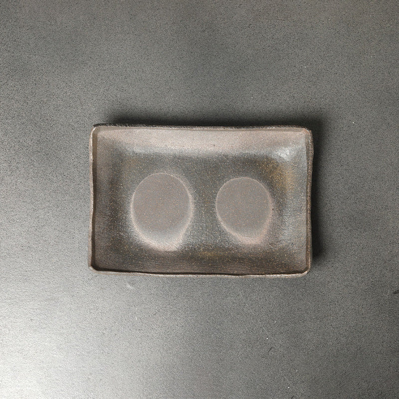 [DISH] STONEWARE RECTANGULAR PLATE | SETO WARE | SEKKI SHINGO TAKEUCHI