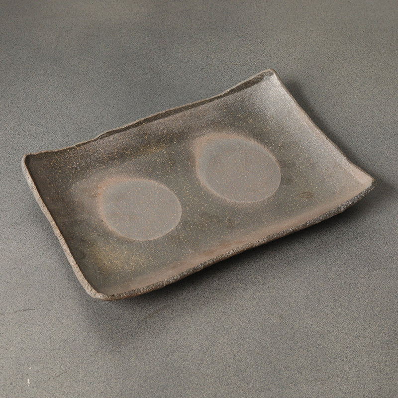 [DISH] STONEWARE RECTANGULAR PLATE | SETO WARE | SEKKI SHINGO TAKEUCHI