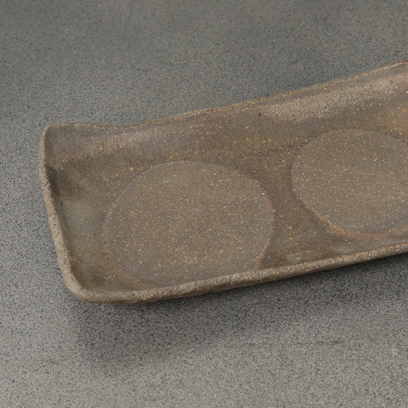 [DISH] STONEWARE RECTANGULAR PLATE | SETO WARE | SEKKI SHINGO TAKEUCHI