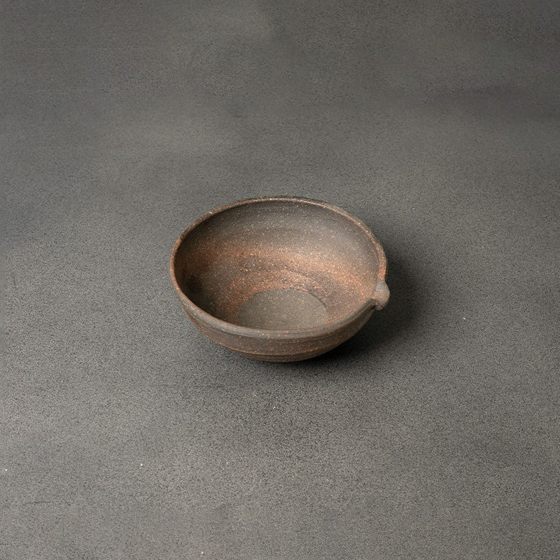 [SAKE BOTTLE] STONEWARE SAKE BOTTLE BOWL | SETO WARE | SEKKI SHINGO TAKEUCHI