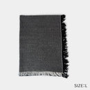 [SCARF] BANSHU-ORI COTTON WOOL STOLE (BLACK) | BANSHU-ORI | FUJI GAUZE