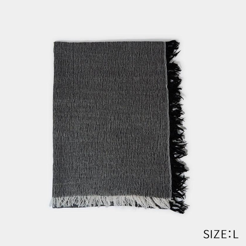 [SCARF] BANSHU-ORI COTTON WOOL STOLE (BLACK) | BANSHU-ORI | FUJI GAUZE